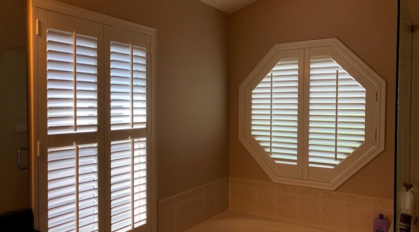 Octagon window in a Atlanta bathroom